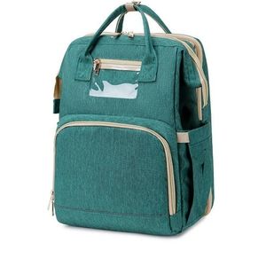 NWOT 4-In-1 Diaper Bag with Changing Station/Crib - Teal Green